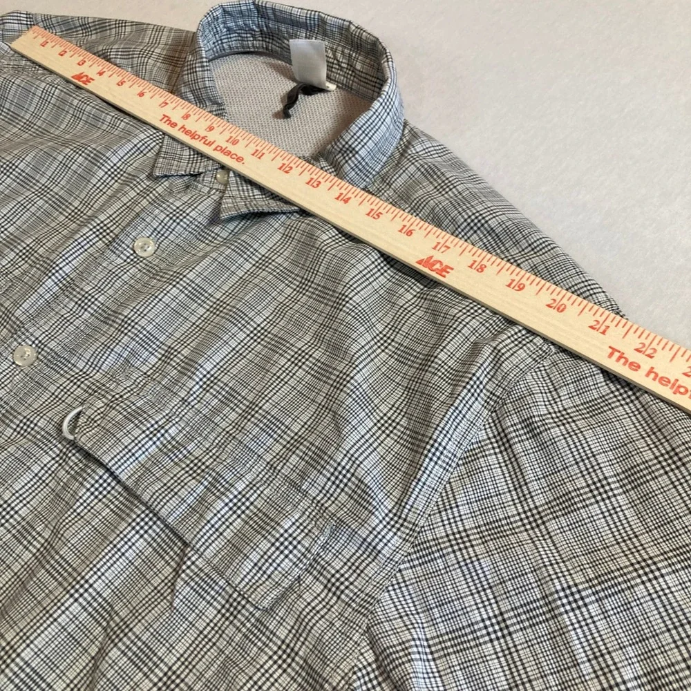 The‎ North Face Mens XXL Plaid Hiking Shirt Grey Long Sleeve Ventilated 2 Pocket